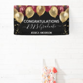 Afstuderen rood gouden ballonnen banner (Insitu)