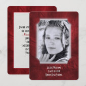 Afstuderen rood leder uitnodigen kaart (Voorkant / Achterkant)