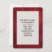 Afstuderen rood leder uitnodigen kaart (Achterkant)