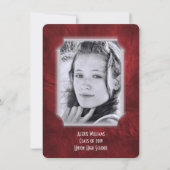 Afstuderen rood leder uitnodigen kaart (Voorkant)