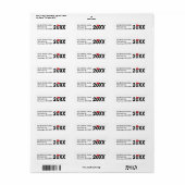 Afstuderen rood pet en goudassel etiket (Full Sheet)