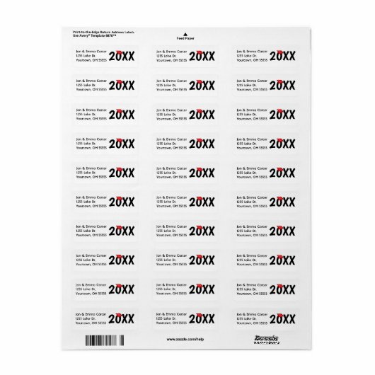 Afstuderen rood pet en zwarte tassel etiket (Full Sheet)