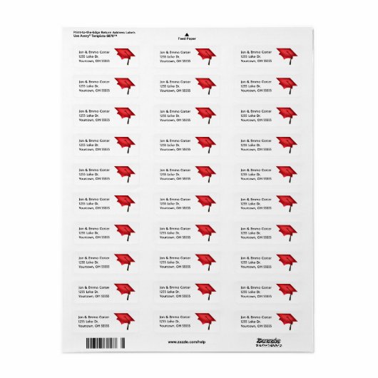 Afstuderen rood pet en zwarte tassel etiket (Full Sheet)