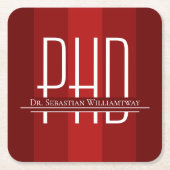 Afstuderen rood PhD-Afstuderen Kartonnen Onderzetters (Voorkant)