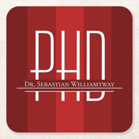 Afstuderen rood PhD-Afstuderen Kartonnen Onderzetters (Voorkant)