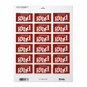 Afstuderen rood vet modern typografie adres etiket (Full Sheet)