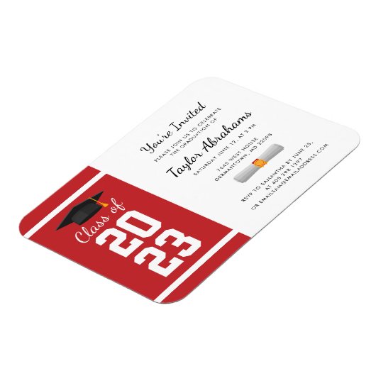 Afstuderen Rood Wit Afstuderen 2025 Magneet (Linkerzijde)