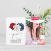 Afstuderen rood, wit en blauw aankondiging (Staand voorkant)