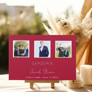Afstuderen rood wit naam script foto gastenboek