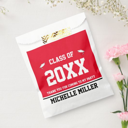 Afstuderen Rood Zwart en Wit Afstuderen Naam Bedankzakje (Gezegeld)