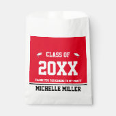 Afstuderen Rood Zwart en Wit Afstuderen Naam Bedankzakje (Voorkant)