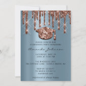 Afstuderen Roos Blauw Pet 3D-effect Glam Kaart (Voorkant)