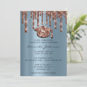 Afstuderen Roos Blauw Pet 3D-effect Glam Kaart (Staand voorkant)