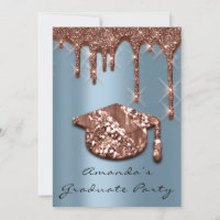 Afstuderen Roos Blauw Pet 3D-effect Glam