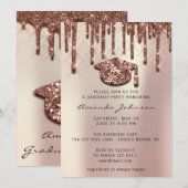 Afstuderen Roos Blauw Pet 3D-effect Pearl Kaart (Voorkant / Achterkant)