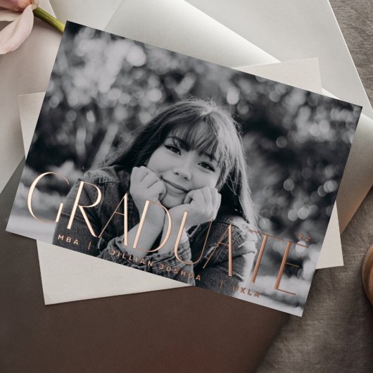 AFSTUDEREN Roos Folie geperste Foto 2023 Folie Uitnodiging