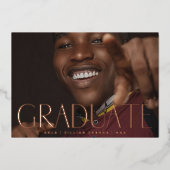 AFSTUDEREN Roos Folie geperste Foto 2023 Uitnodiging (Voorkant)