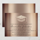 Afstuderen Roos Gold Afstuderen Pet voor studenten Kaart (Voorkant / Achterkant)