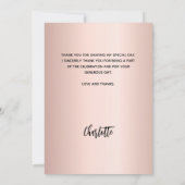 Afstuderen roos Gold Blush Foto Dank u kaart (Achterkant)