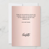 Afstuderen roos Gold Blush Foto Dank u kaart (Achterkant)