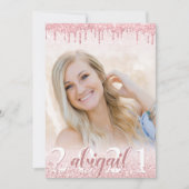 Afstuderen Roos Gold Glitter Drip Spark 4 Foto Kaart (Voorkant)