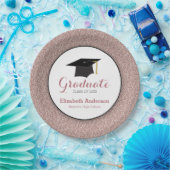 Afstuderen Roos Gold Glitter Elegant Papieren Bordje (Feest)