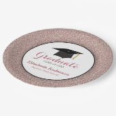 Afstuderen Roos Gold Glitter Elegant Papieren Bordje (Gekanteld)