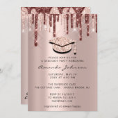 Afstuderen Roos Gold Pet 3D Brown Glam Party Kaart (Voorkant / Achterkant)