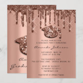 Afstuderen Roos Gold Pet 3D-effect Glam Kaart (Voorkant / Achterkant)