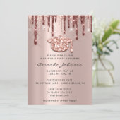 Afstuderen Roos Gold Pet 3D-effect Glam Party Kaart (Staand voorkant)