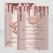 Afstuderen Roos Gold Pet 3D-effect Glam Party Kaart (Voorkant / Achterkant)