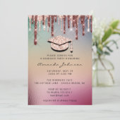 Afstuderen Roos Gold Pet 3D Glam HOLOGRAPH Kaart (Staand voorkant)