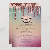 Afstuderen Roos Gold Pet 3D Glam HOLOGRAPH Kaart (Voorkant / Achterkant)