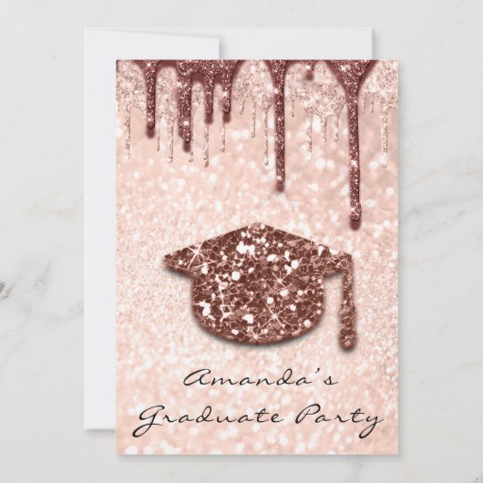 Afstuderen Roos Gold Pet 3D Glitter Kaart (Achterkant)