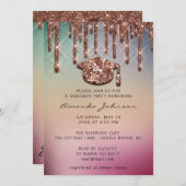 Afstuderen Roos Gold Pet 3D Holographic Kaart (Voorkant / Achterkant)