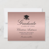 Afstuderen Roos Gold Pet Diploma Save the Date Aankondiging (Achterkant)