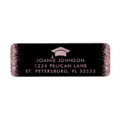 Afstuderen Roos Gold Pink Pet en Tassel Etiket (Voorkant)