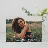 Afstuderen Roos Gold Script Afstuderen Foto Folie Uitnodiging (Staand Voorkant)