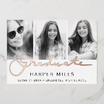 Afstuderen roos goud briefkaart