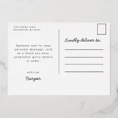 Afstuderen roos goud briefkaart (Achterkant)