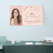 Afstuderen Roos Goud Roze Foto Afstuderen Spandoek (Beurs)