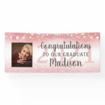 Afstuderen Roos Goud Roze Glitter Lights Foto