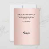 Afstuderen roos gouden blush foto bedankkaart (Achterkant)