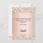 Afstuderen roos gouden foto confetti bedankkaart (Achterkant)