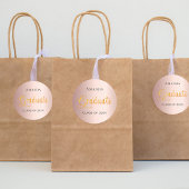 Afstuderen roos gouden naam pet Elegant Ronde Sticker