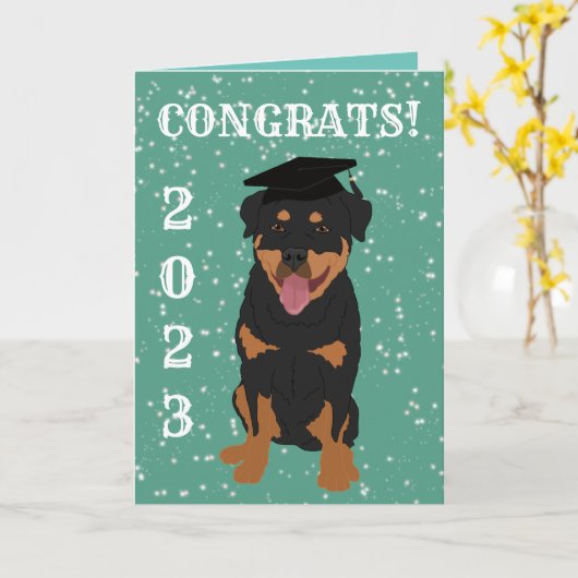 Afstuderen Rottweiler Kaart (Gele Bloem)