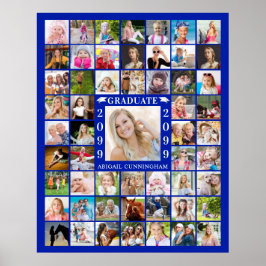 Afstuderen Royal Blue 55 Photo Collage Personalize Poster