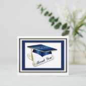 Afstuderen Royal Blue Bedankt Briefkaart (Staand voorkant)