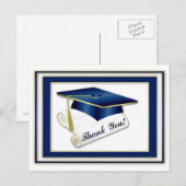 Afstuderen Royal Blue Bedankt Briefkaart (Voorkant / Achterkant)