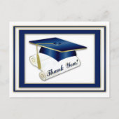 Afstuderen Royal Blue Bedankt Briefkaart (Voorkant)